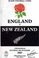 England v New Zealand 1983 rugby  Programme